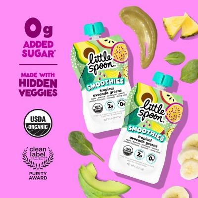 Little Spoon Tropical Avocado Greens Organic Kids' Smoothie - 4oz Refrigerated Pouch