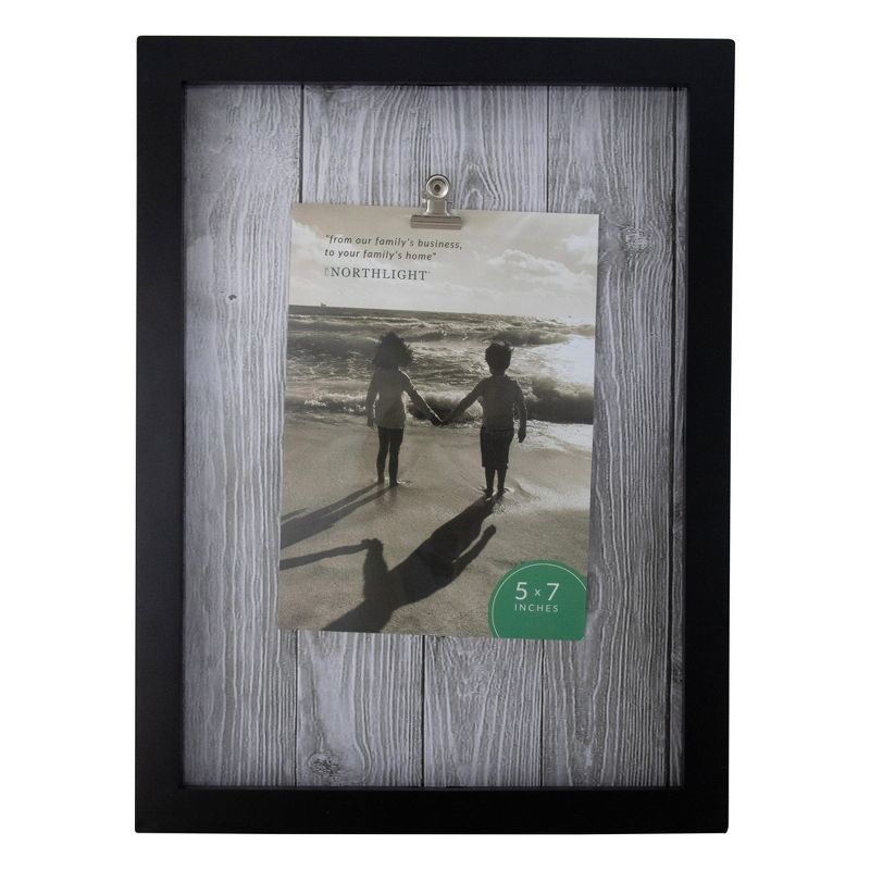 Northlight 12.5" Classical Rectangular 5" x 7" Photo Picture Frame with Clip - Black and White, 1 of 5