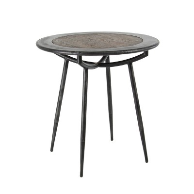 Wood and Iron Lamp Table Gray - Olivia & May
