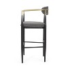 23'' Black Barstools Set of 2, Counter Height Upholstered Bar Stools with Backs and Iron Legs - 2 of 4