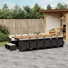 vidaXL Garden Dining Set Black and Brown with Cream cushions - 2 of 4