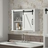 Lirago White Barn Door Wall Cabinet with 2 Adjustable Shelves-Rustic Bathroom Storage and Decor 27.16"Lx7.8"Wx19.68"H - 4 of 4