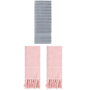 REGALWOVEN 3 Packs Solid Absorbent Soft Cotton Hand Towels 14" x 30" - 1 of 4