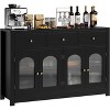 55 Inch Farmhouse Buffet Cabinet with Storage, Large Wood Narrow Kitchen Buffet Storage Cabinet for Dining Room Living Room - 4 of 4