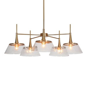 LNC Quoridan Polished Gold Chandelier Lighting LED Dry Rated Chandelier - 1 of 4