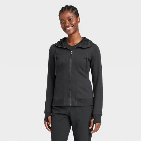 Women's Fleece Full Zip Hoodie - All In Motion™ Black XS