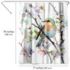 Americanflat 71" x 74" Shower Curtain, Robin And Apricot Tree Blossom 1 by Suren Nersisyan - 2 of 4