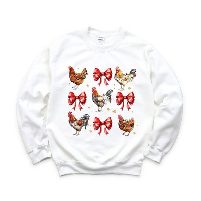 Simply Sage Market Women's Graphic Sweatshirt Coquette Christmas Chicken