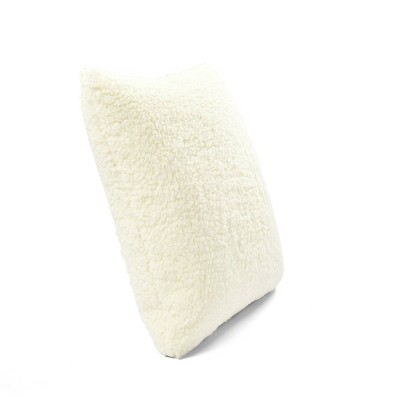 Ivory 20" x 20" Reversible Faux Sherpa Pillow Cover