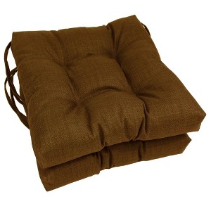 Blazing Needles, 16-inch Spun Polyester Solid Outdoor Square Tufted Chair Cushions (Set of 2) - 1 of 1