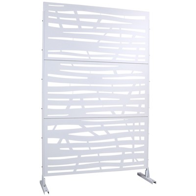 DSVIMOY Outdoor & Indoor Privacy Screen, Freestanding Decorative Privacy Screen for Deck Balcony Patio, White, 48"*76"*16"