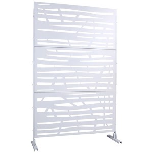 DSVIMOY Outdoor & Indoor Privacy Screen, Freestanding Decorative Privacy Screen for Deck Balcony Patio, White, 48"*76"*16" - 1 of 4