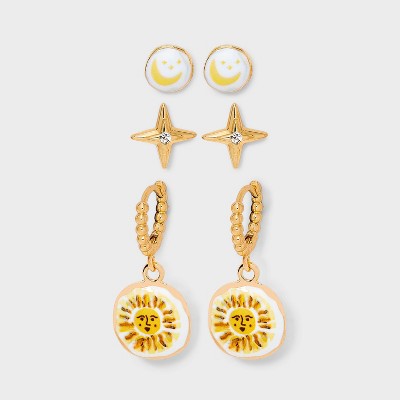 Celestial Earring Set 3pc - Universal Thread™ Gold