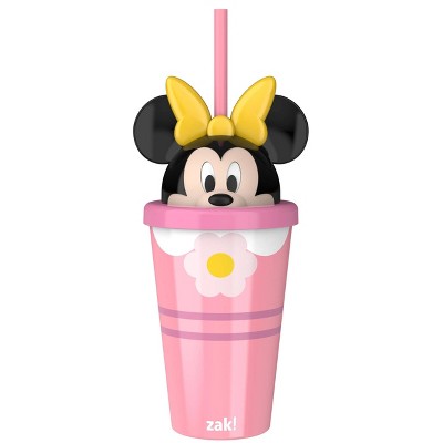 Zak Designs Minnie Mouse 9oz 3D Head Straw Tumbler