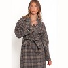 Petal and Pup Torie Waist Tie Long Coat - Grey Check - 4 of 4