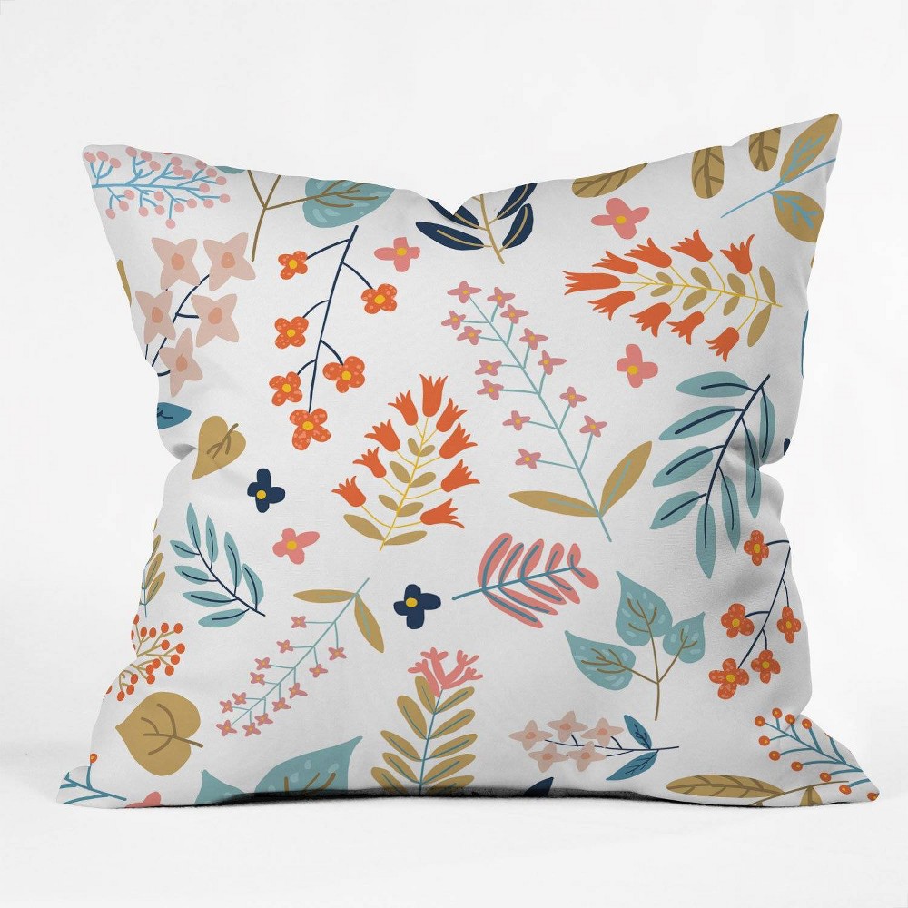 Photos - Pillow 16"x16" 83 Oranges Botanical Harmony Throw  - Deny Designs: Indoor Decorative, Removable Cover, Zipper Closure