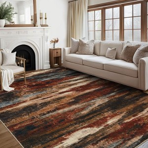 Abstract Machine Washable Rug with Rubber Backing for Living Room Modern Non-Slip Area Rug Easy-Cleaning Floor Carpet for Bedroom Dining Room - 1 of 4