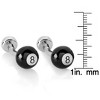 West Coast Jewelry  Men's Polished 8 Ball Curved Cufflinks - 3 of 3