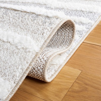 Ivory Diamond Shag Synthetic 4' x 6' Area Rug