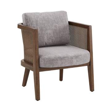 Boise Walnut Finish Fabric Cane Accent Chair - Inspire Q
