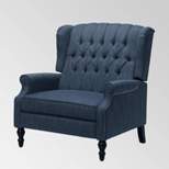 Apaloosa Oversized Wingback Press-Back Recliner Navy Blue - Christopher Knight Home