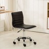 CAVINAS Mid-Back Home Office Desk Chairs, Faux Leather Adjustable Office Chair with 360° Swivel & Wheels, Ergonomic Office Chair, Armless Desk Chair - 3 of 4
