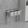 winado 39 x 18 in. 3 Compartment 304 Stainless Steel Sink Kitchen Restaurant - 4 of 4
