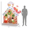 Angel Sar 7ft Inflatable Gingerbread House with LED Lights, Giant Blow-Up Christmas Yard Decoration with Happy Family Scene, Outdoor Holiday Decor - 3 of 4