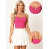 Allegra K Women's Sparkly Glitter Rhinestones Spaghetti Straps Cut Out Cocktail Party Cropped Camisole - 2 of 4