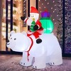 Paaaawaters 6 FT Christmas Inflatables Santa Clause Riding Bear with Shaking Head Outdoor Decorations Blow Up - 2 of 4