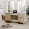 Brafabhome 57" Rattan 5-Drawer Executive Desk with Power Outlets, Modern Writing Desk Wooden Computer Desk with File Drawers for Home Office Bedroom - 2 of 4