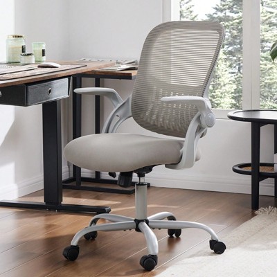 RISOKEYS Home Office Chair Ergonomic Desk Chair with Lumbar Support & Flip-Up Arms-Breathable Mesh Seat,Height Adjustable for Office,Study