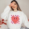 Simply Sage Market Women's Graphic Sweatshirt Melting Heart Checkered - 2 of 3