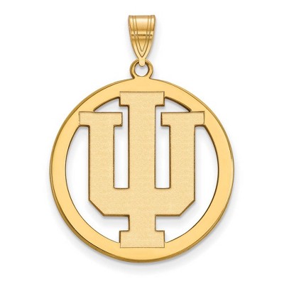 Black Bow Jewelry 14k Yellow Gold Plated Sterling Silver Indiana Hoosiers NCAA Extra Large Pendant