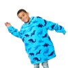 Dinosaurs Long Sleeve Boy’s Blue Oversized Wearable Hoodie Blanket - image 3 of 4