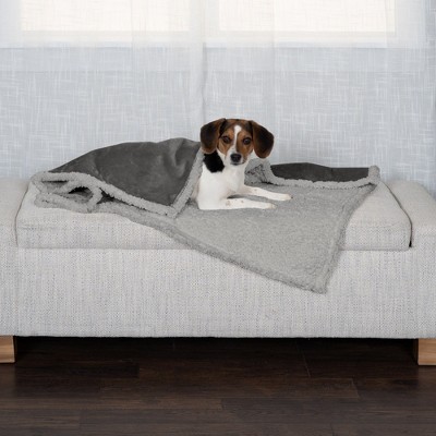 Medium Silver Gray Waterproof Pet Throw Blanket
