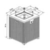 Gulches 24" Square Propane Fire Pit Table - 50,000 BTU, Marble-Patterned Tile Top Espresso Wicker Base, CSA/ETL Approved - 3 of 4