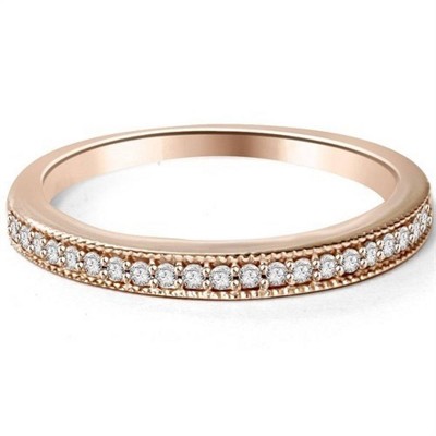 Pompeii3 1/10ct Lab Created Diamond Stackable Milgrain Wedding Ring 14k ...