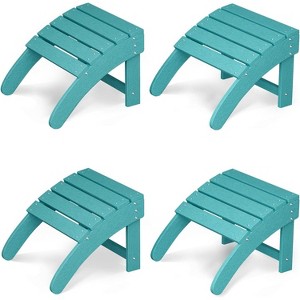 TackView HDPE Adirondack Ottoman Footrest - Weather Resistant Outdoor Footstool for Porch Pool Lawn Backyard - 1 of 4