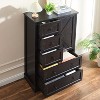 Farmhouse 47.2 '' H 5 Drawer Bedroom Dresser with Door, Wood Rustic Tall Chest of Drawers for Bedroom, Closet Storage for Bedroom - 3 of 4
