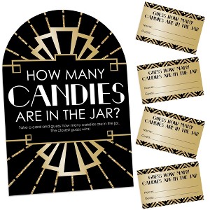 Big Dot of Happiness Roaring 20’s - How Many Candies 1920s Art Deco Jazz Party Game - 1 Stand and 40 Cards - Candy Guessing Game - 1 of 4