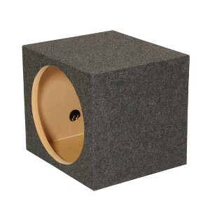 QPower 12 Inch Heavy-Duty Single Sealed Carpet Covered Durable Car Audio Vehicle Subwoofer Enclosure Woofer Box, Charcoal Gray - 1 of 4