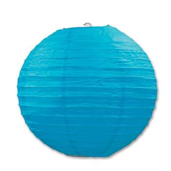 Beistle 9 1/2" Paper Lantern; Turquoise 6/Pack 54570-T