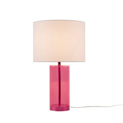 Neonova Pink Glass Table Lamp with White Shade