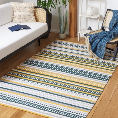Ivory Coast Hand-Woven Cotton Flatweave 3' x 5' Rug