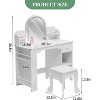 TackView Kids Vanity with Lighted Mirror & Stool, Girls Vanity Desk with Bookshelf, Drawer, Open Shelves & Accessories - 3 of 4