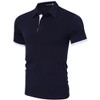 Mens Collared Shirts Short Sleeve Dry Fit Golf Polo Shirt Performance Fashion Plain Henley T-shirts - 2 of 4