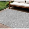 Gray Silver And Ivory Floral Washable Indoor Outdoor Area Rug - 2 of 4