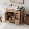 Whisen 36" Bathroom Storage Cabinet Bathroom Vanity with Ceramic Sink, 2 Soft Close Doors, 3 Drawers and Adjustable Shelf - 3 of 4