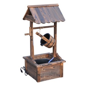 Outsunny Outdoor Accent Decorative Rustic Wishing Well Fountain - 1 of 4